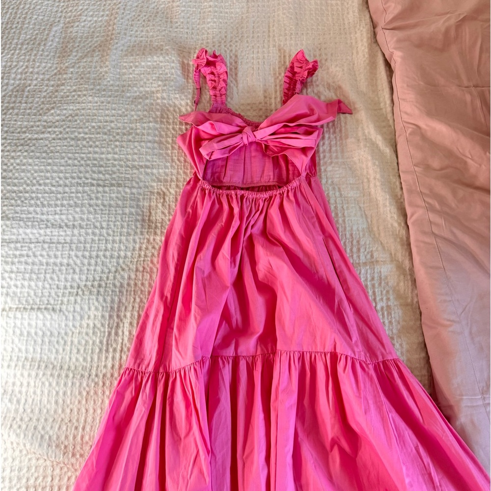 Abercrombie and Fitch pink bow tie maxi dress size XXSP